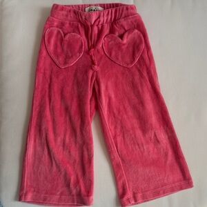 Mini Boden 2-3T heart pocket velour sweatpants
